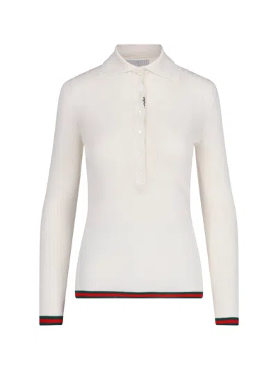 GUCCI "WEB" KNIT POLO SHIRT
