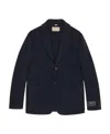 Gucci Web-label Single-breasted Blazer In Blue