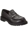 Gucci Embossed Leather Penny Loafers With Monogram Motif