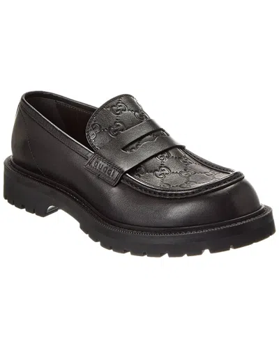 Gucci Web Leather Loafer