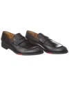 Gucci Web Leather Loafer In Black