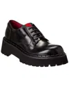 Gucci Web Leather Loafer In Black
