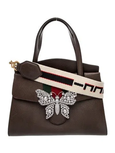 Pre-owned Gucci Web Linea Totem In Brown