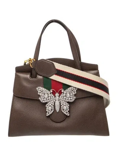 Pre-owned Gucci Web Linea Totem In Brown