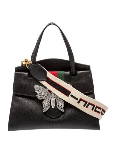 Pre-owned Gucci Web Linea Totem Medium In Black
