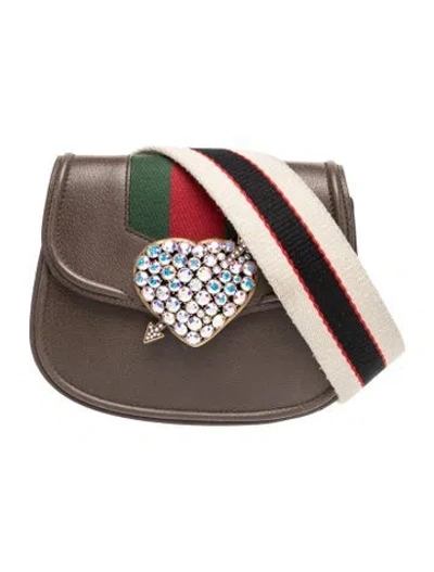 Pre-owned Gucci Web Linea Totem Small In Brown