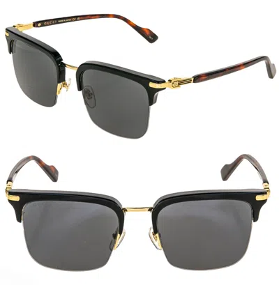 Pre-owned Gucci Web Logo 1363 Black Brown Gold 001 Aviator Unisex Sunglasses Gg1363s