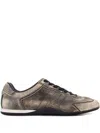Gucci Leather Shift Sneakers Low Top Rubber Sole In Brown