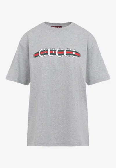 Gucci Web Logo Print T-shirt