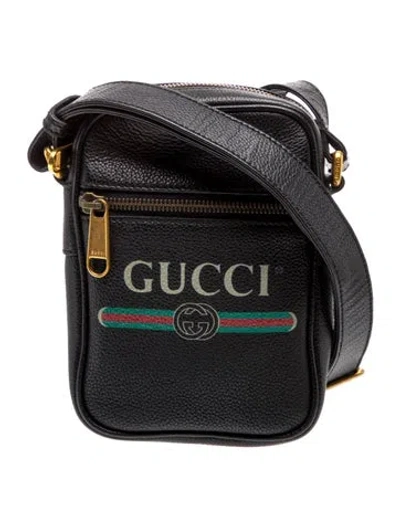 Pre-owned Gucci Web Messenger Bag In Black