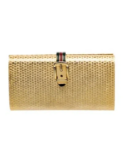 Pre-owned Gucci Web Minaudière Clutch Vintage