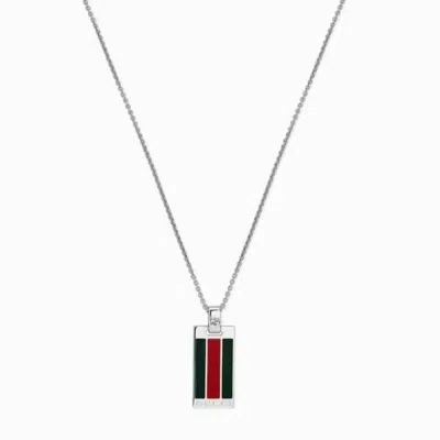 Gucci Web Motif Sterling Silver Necklace - Ybb874293001 In ["silver Tone"]
