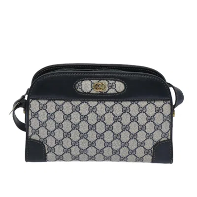 Gucci Web Navy Canvas Shoulder Bag ()