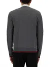 Gucci Web Pattern Wool Cardigan In Blue