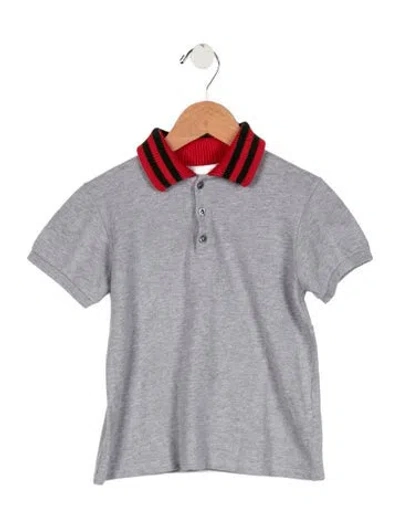 Pre-owned Gucci Kids' Web Polo In Grey