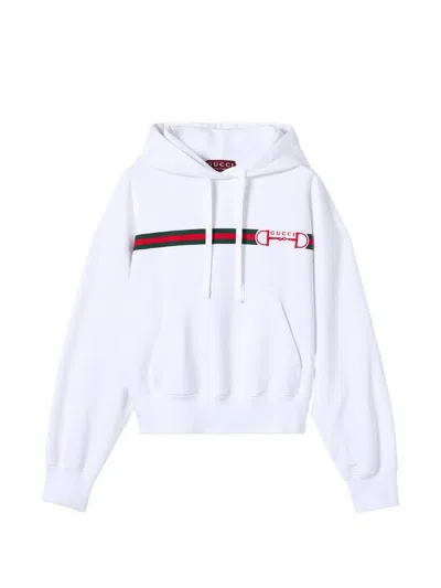 Gucci Women Cotton Sweatshirt With Embroidered Horsebit On The Front In Multi