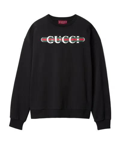 GUCCI GUCCI LOGO PRINTED JERSEY SWEATSHIRT