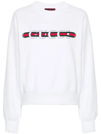 GUCCI GUCCI WEB-PRINT SWEATSHIRT