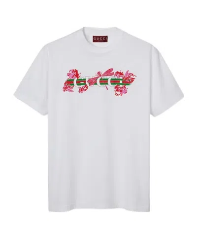 GUCCI GUCCI WEB PRINTED T-SHIRT