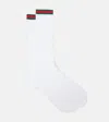 Gucci Cotton Blend Socks With Web In White