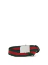 Gucci Web Ribbon Belt With Rectangular Buckle In Multi
