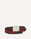 Gucci Web Ribbon Belt With Rectangular Buckle In Multi