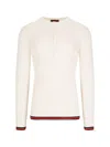 Gucci Web Stripe Ribbed-knit Silk Sweater In Cream