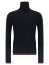 Gucci Dark Blue High Neck Sweater In Blue