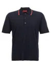 Gucci Web Ribbon Shirt Polo Blue In Blue