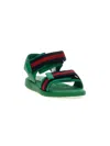 Gucci Web Ribbon Sandals In Green