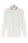 Gucci Web-stripe Trim Cotton Shirt In White
