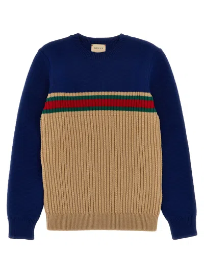 Gucci Kids' Web Ribbon Sweater In Multicolor