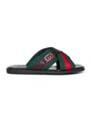 Gucci Web Sandals With Interlocking G In Black