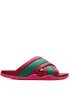 Gucci Web Slide Slides In Green