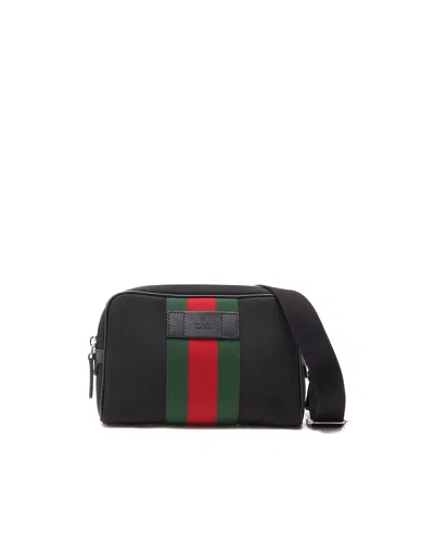 Gucci Web Slim Belt Bag In Black