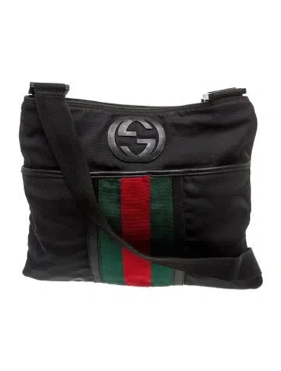 Pre-owned Gucci Web Snow Glam Medium In Black