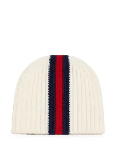 Gucci Kids' Web Stripe Beanie Hat In Neutrals