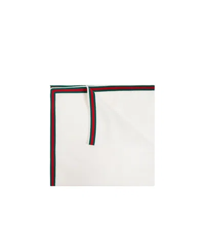 Gucci Web Stripe Blanket In White