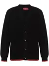 Gucci Black Web Decoration Cardigan In Black