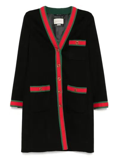 Pre-owned Gucci Web-stripe Coat