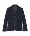 Gucci Web-stripe Cotton Blazer In Black