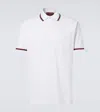 Gucci Web Stripe Cotton-blend Pique Polo Shirt In White
