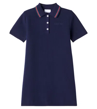 Gucci Kids' Web Stripe Cotton-blend Polo Dress
