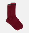 Gucci Web Stripe Cotton-blend Socks In Burgundy