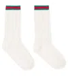 Gucci Web Stripe Cotton-blend Socks In White