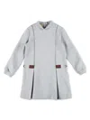 Gucci Web-stripe Cotton Dress In Grey