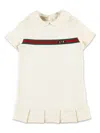 Gucci Web-stripe Cotton Dress In White