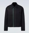 Gucci Signature Web Embossed Gabardine Jacket In Blue
