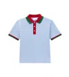 Gucci Web Stripe Cotton Polo Shirt In Blue