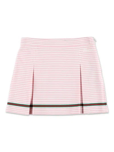 Gucci Kids' Web-stripe Cotton Skirt In Pink